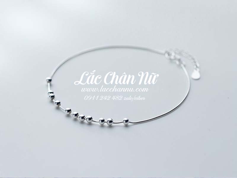 Lắc chân bạc nữ cao cấp bi tròn cá tính LCBN196