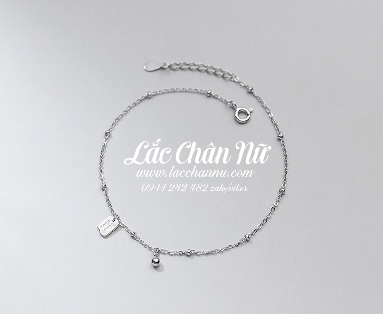 Lắc chân bạc nữ cao cấp chữ lucky đẹp LCBN255