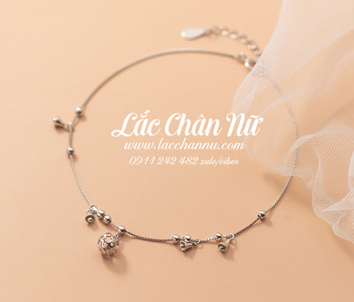 Lắc chân bạc nữ quả châu LCBN269