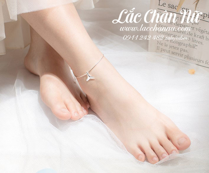 Lắc chân bạc nữ cá heo LCBN276