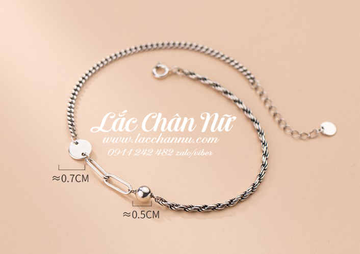 Lắc chân bạc nữ đẹp LCBN295