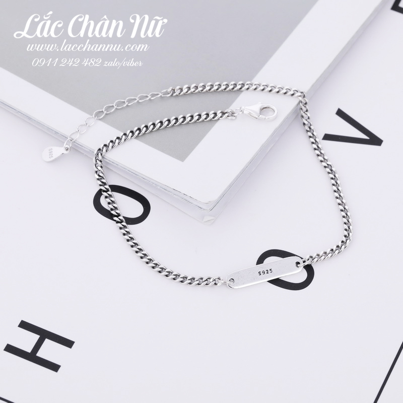 Lắc chân bạc nữ cao cấp chữ Smile cá tính LCBN223